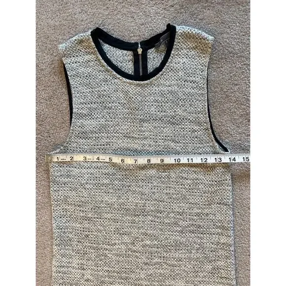 Vince Sweater Knit Sleeveless Sheath Dress Size S Gray Knee Length Academia - Picture 4 of 5